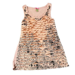 EUC Ruffled Downeast Basic peachy pink sleeveless top Small